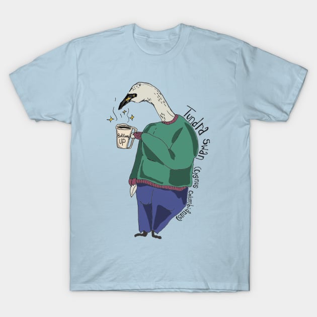 Bottoms Up! A Tundra Swan Morning T-Shirt by Animal Surrealism